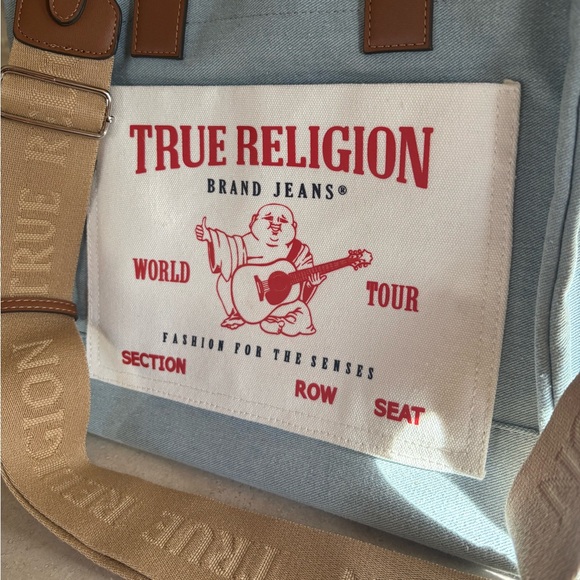 True Religion light wash denim medium tote - Picture 4 of 5